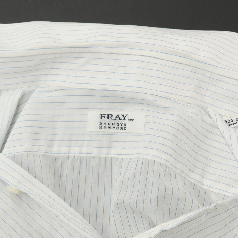 [Used] FRAY Cotton Striped Double Cuff Dress Shirt White x Blue [43] [Condition Rank C] [Men&