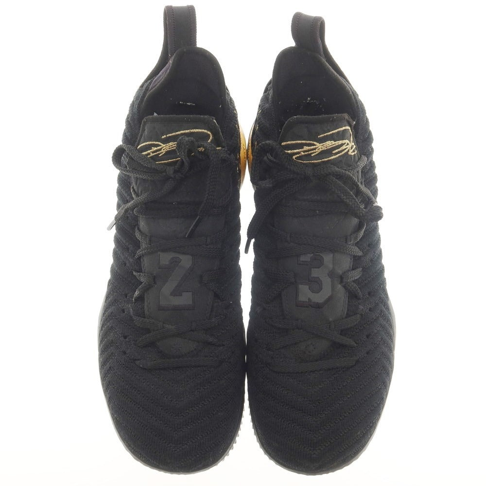 Nike lebron james 16 black and gold best sale