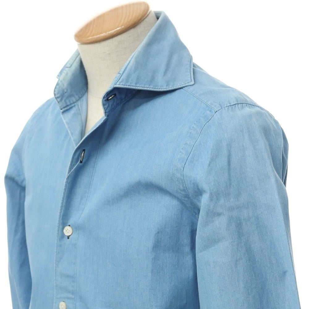 [Used] Finamore Cotton Horizontal Collar Casual Shirt Blue [Size 37] [BLU] [S/S/A/W] [Condition Rank C] [Men&