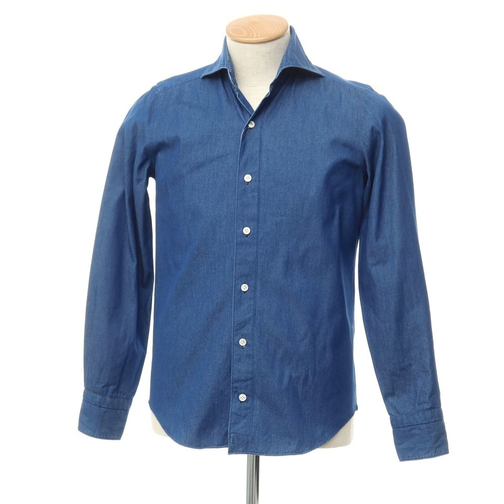 [Used] Finamore Cotton Horizontal Collar Casual Shirt Light Navy [Size 37] [NVY] [S/S/A/W] [Condition Rank C] [Men&