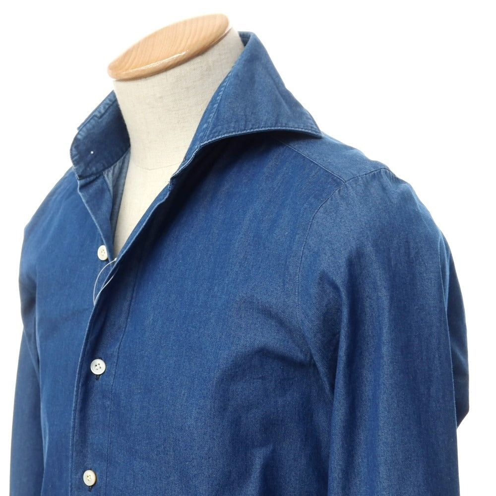 [Used] Finamore Cotton Horizontal Collar Casual Shirt Light Navy [Size 37] [NVY] [S/S/A/W] [Condition Rank C] [Men&