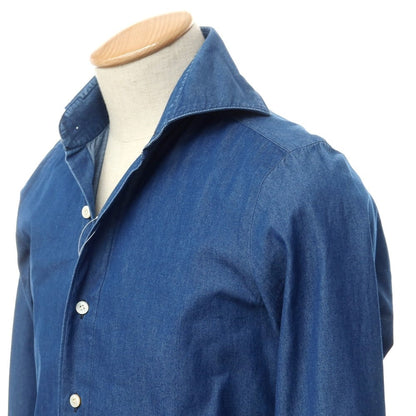 [Used] Finamore Cotton Horizontal Collar Casual Shirt Light Navy [Size 37] [NVY] [S/S/A/W] [Condition Rank C] [Men&