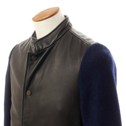 [Used] Vazzoler Knit-switched leather blouson, black x navy [46] [Condition: C] [Men&