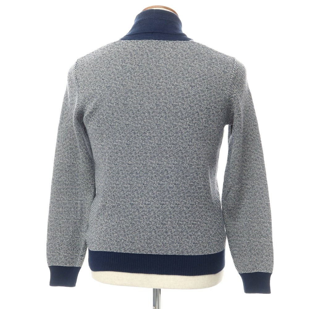 [Used] ZANONE Cotton Shawl Collar Cardigan Navy x Gray [Size 46] [NVY] [S/S] [Condition Rank C] [Men&