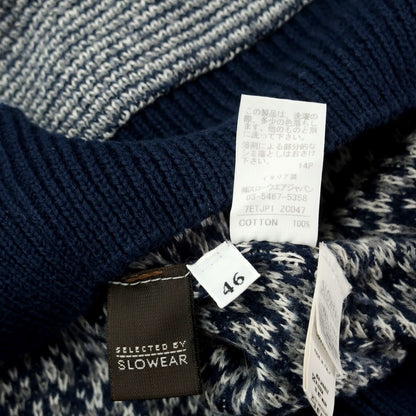 [Used] ZANONE Cotton Shawl Collar Cardigan Navy x Gray [Size 46] [NVY] [S/S] [Condition Rank C] [Men&