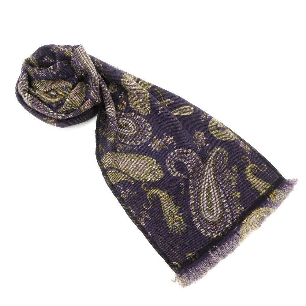 [Used] MARCO ZANINI Wool Paisley Print Stole Purple x Brown [PUP] [A/W] [Condition Rank C] [Men&