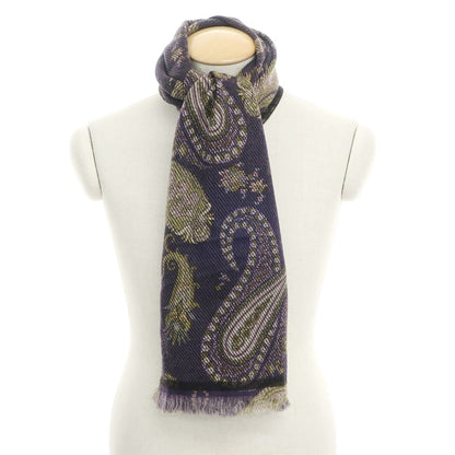 [Used] MARCO ZANINI Wool Paisley Print Stole Purple x Brown [PUP] [A/W] [Condition Rank C] [Men&