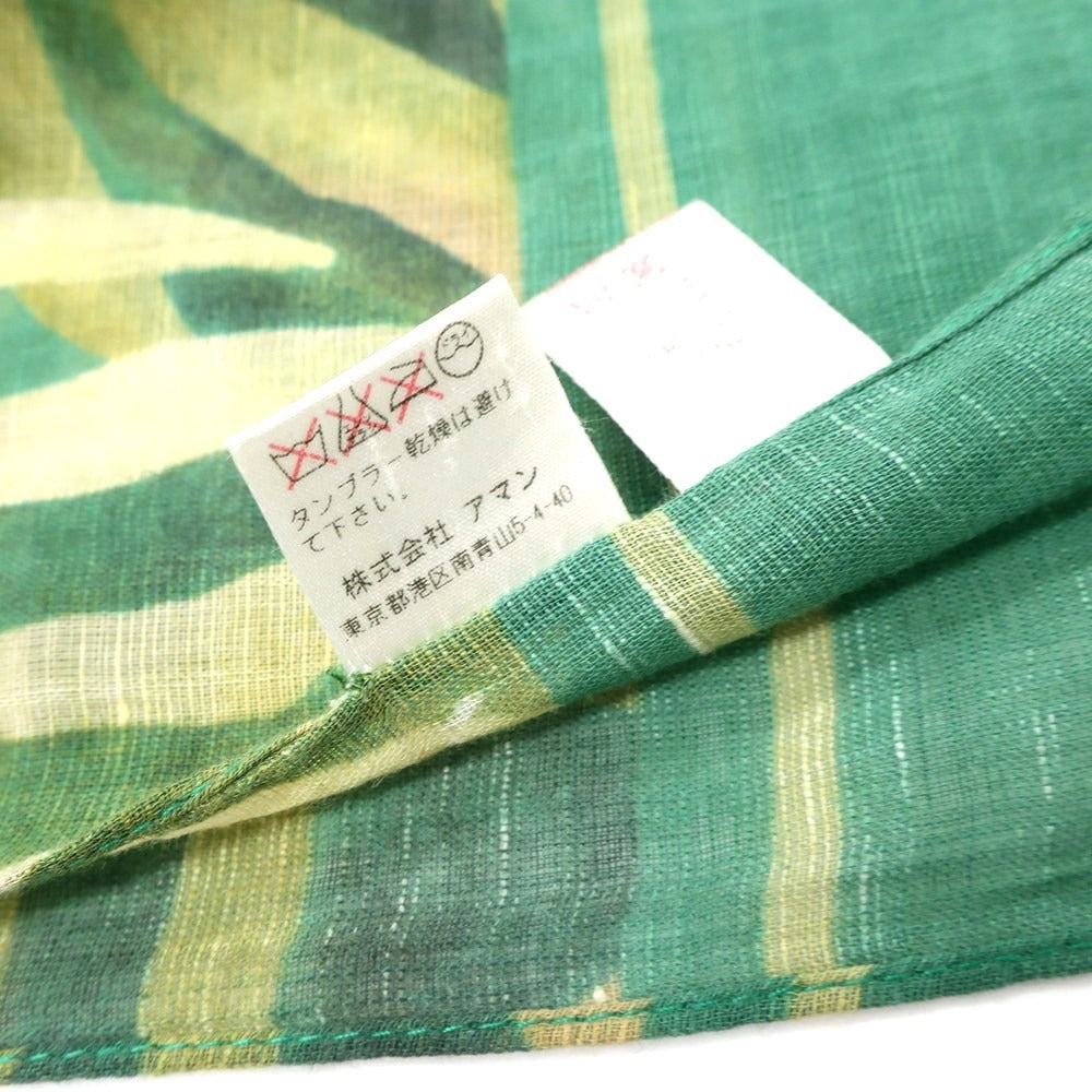 [Used] Altea Cotton Linen Botanical Pattern Stole Green x Beige [Condition Rank C] [Men&