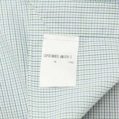 [Used] BORRIELLO Cotton Check Semi-Wide Collar Dress Shirt White x Green [Size 40] [WHT] [S/S/A/W] [Condition Rank C] [Men&