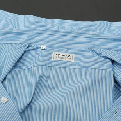 [Used] CHARVET Cotton Striped Wide Collar Dress Shirt Blue x White [Size 40] [BLU] [S/S/A/W] [Condition Rank B] ​​[Men&