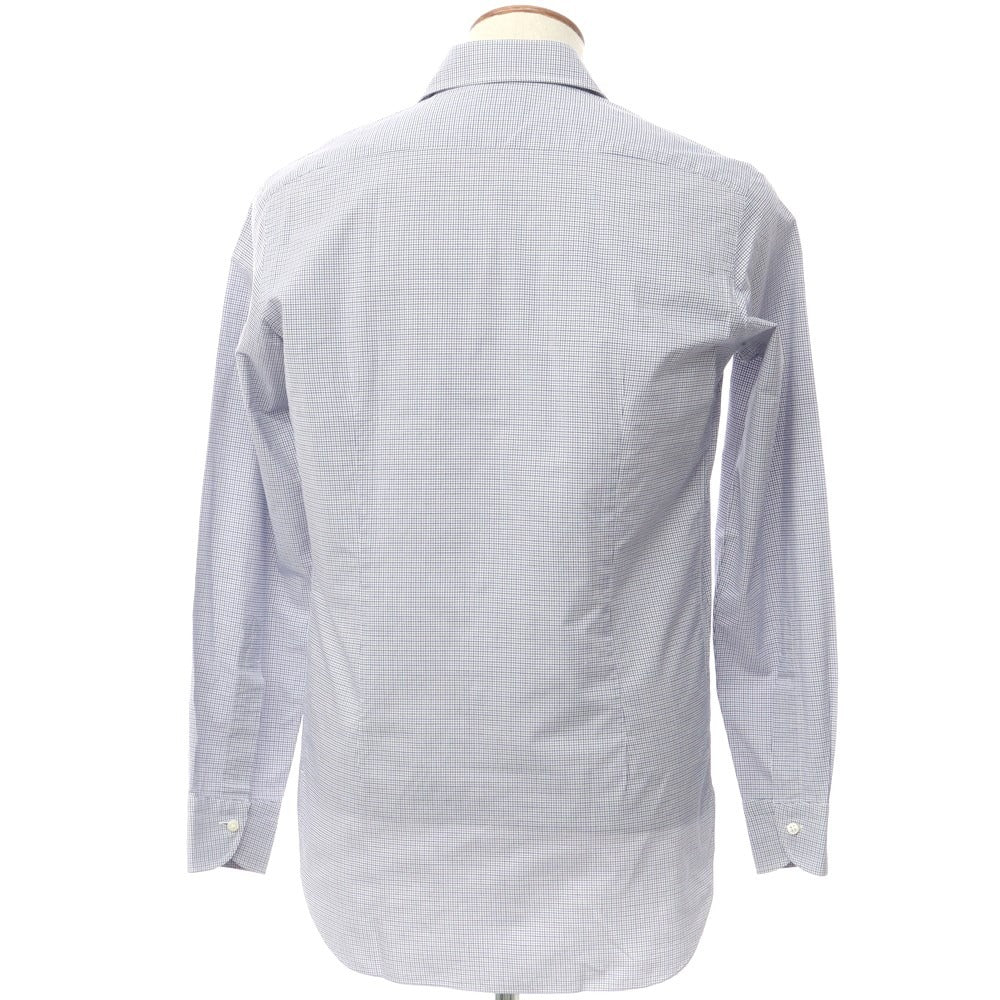 [Used] SOVEREIGN Cotton Check Horizontal Collar Dress Shirt White x Dark Navy [WHT] [S/S/A/W] [Condition Rank B] ​​[Men&
