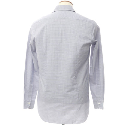 [Used] SOVEREIGN Cotton Check Horizontal Collar Dress Shirt White x Dark Navy [WHT] [S/S/A/W] [Condition Rank B] ​​[Men&