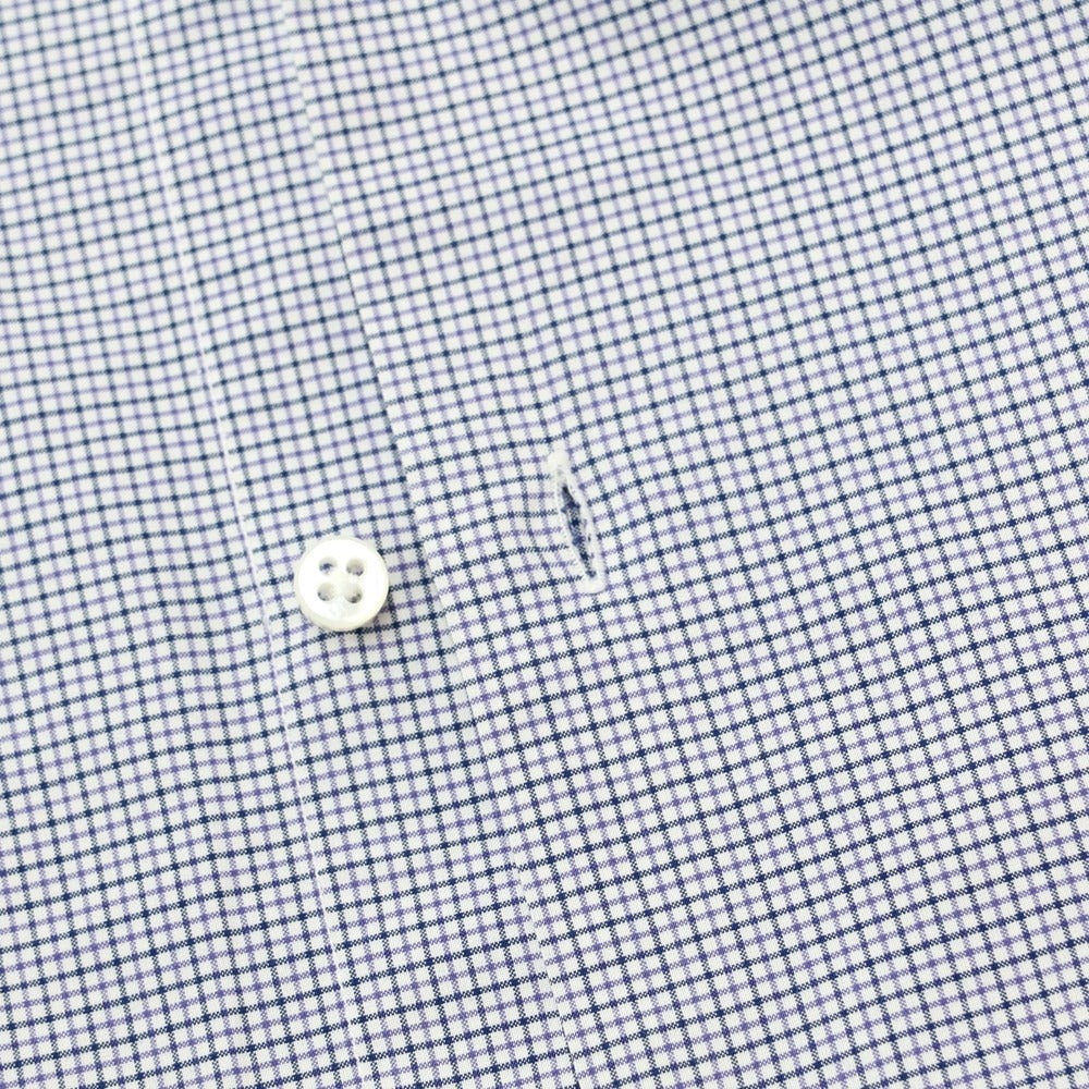 [Used] SOVEREIGN Cotton Check Horizontal Collar Dress Shirt White x Dark Navy [WHT] [S/S/A/W] [Condition Rank B] ​​[Men&