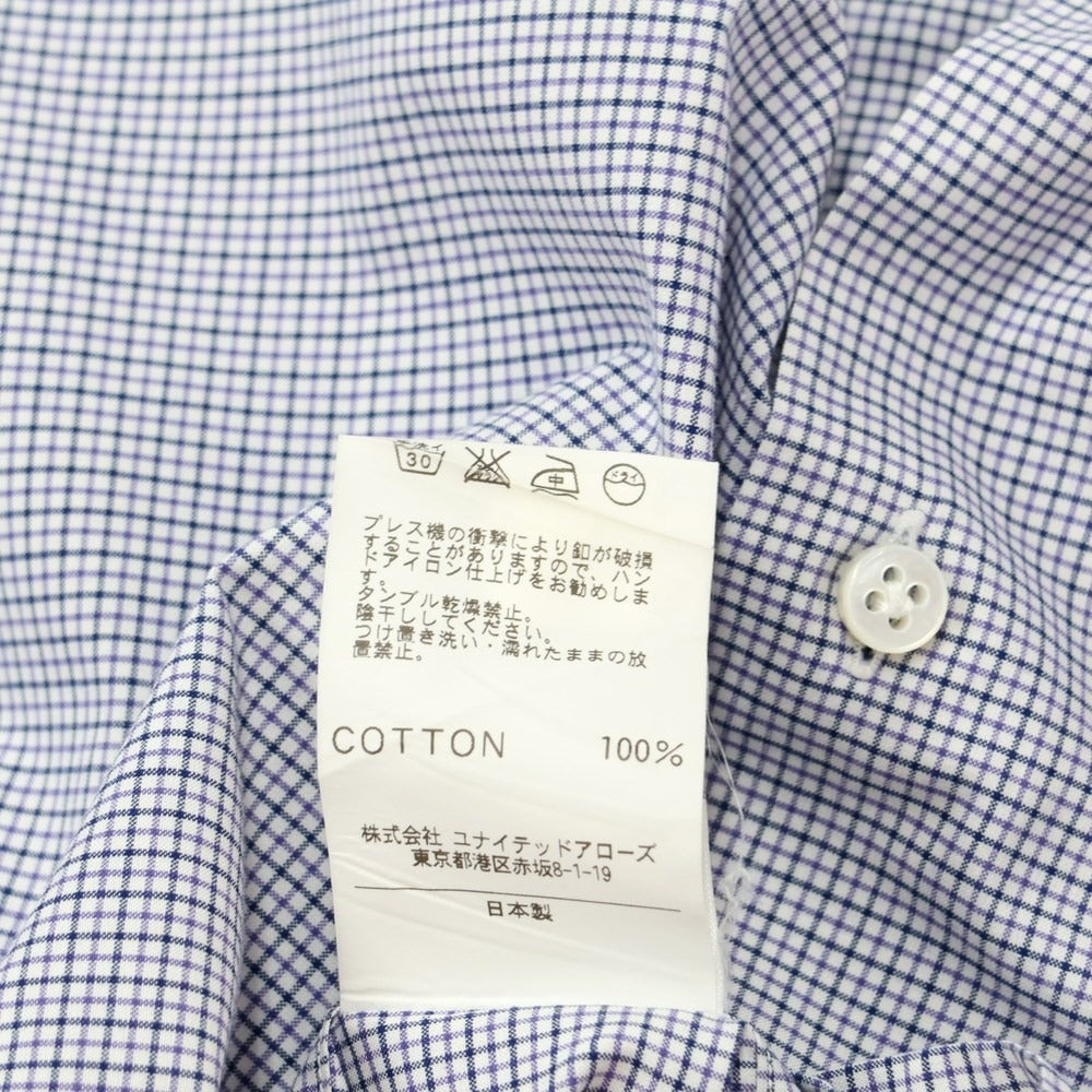 [Used] SOVEREIGN Cotton Check Horizontal Collar Dress Shirt White x Dark Navy [WHT] [S/S/A/W] [Condition Rank B] ​​[Men&