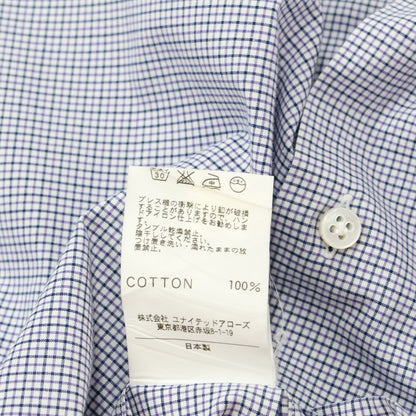 [Used] SOVEREIGN Cotton Check Horizontal Collar Dress Shirt White x Dark Navy [WHT] [S/S/A/W] [Condition Rank B] ​​[Men&