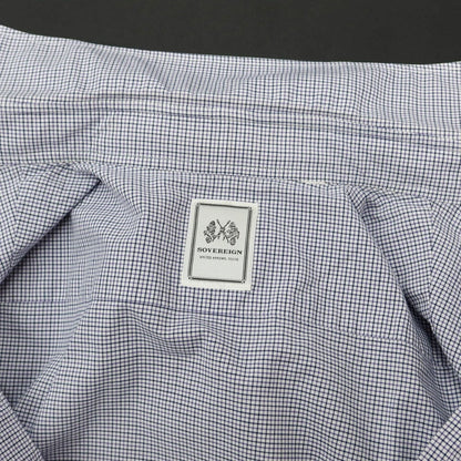 [Used] SOVEREIGN Cotton Check Horizontal Collar Dress Shirt White x Dark Navy [WHT] [S/S/A/W] [Condition Rank B] ​​[Men&