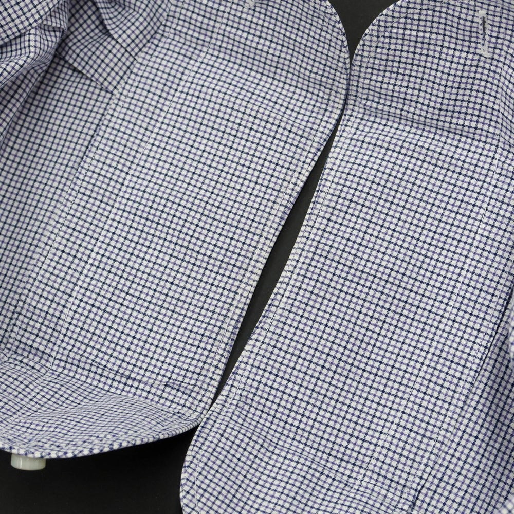 [Used] SOVEREIGN Cotton Check Horizontal Collar Dress Shirt White x Dark Navy [WHT] [S/S/A/W] [Condition Rank B] ​​[Men&