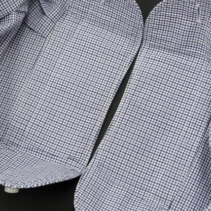 [Used] SOVEREIGN Cotton Check Horizontal Collar Dress Shirt White x Dark Navy [WHT] [S/S/A/W] [Condition Rank B] ​​[Men&
