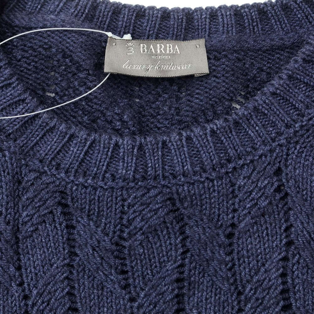 [Used] BARBA Wool Crew Neck Pullover Knit Navy [Size 46] [NVY] [A/W] [Condition Rank C] [Men&