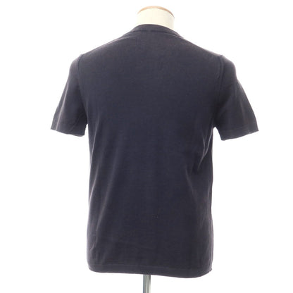 [Used] Fabrizio Del Carlo FABRIZIO DEL CARLO Cotton Short Sleeve Crew Neck Pullover Knit Grayish Navy [Size S] [NVY] [S/S] [Condition Rank B] [Men&