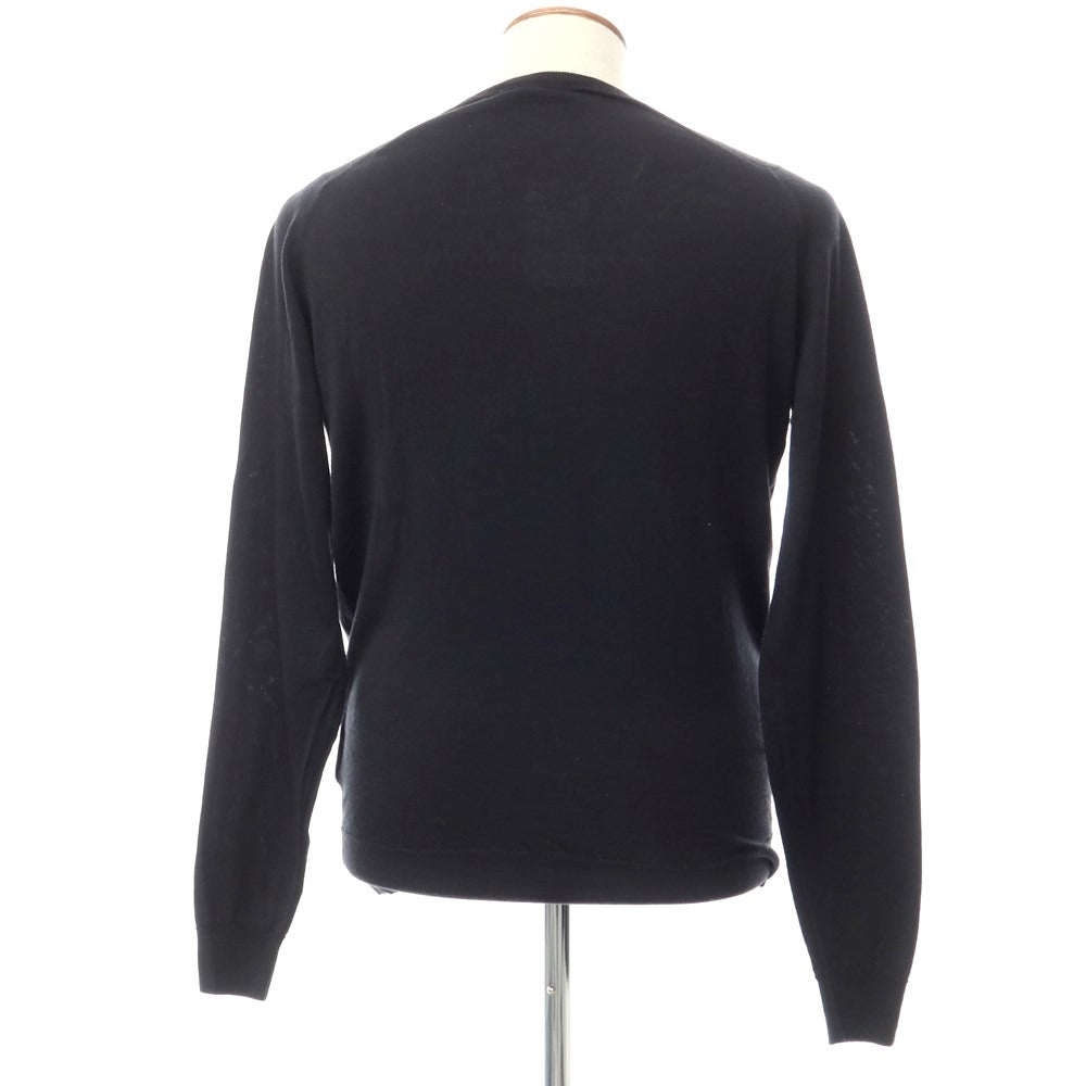 【中古】ジョンスメドレー JOHN SMEDLEY ウール ヘンリーネック プルオーバーニット ブラック【サイズL】【BLK】【A/W】【状態ランクB】【メンズ】【768791】