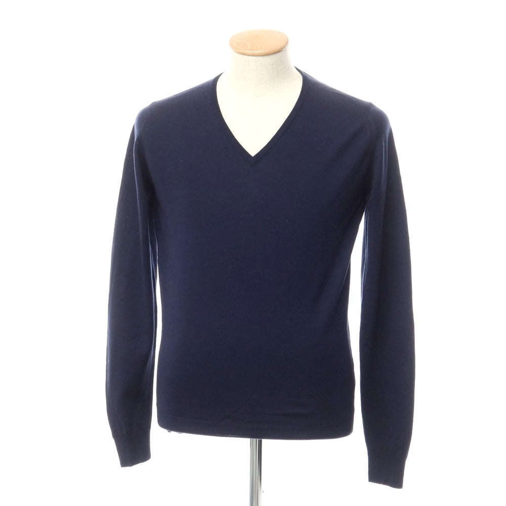 [Used] John Smedley Wool V-neck pullover knit Navy [Size S] [NVY] [A/W] [Condition Rank B] ​​[Men&