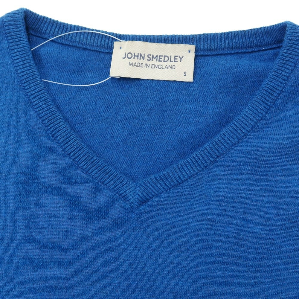 [Used] John Smedley Cotton V-neck pullover knit Blue [Size S] [BLU] [S/S] [Condition Rank D] [Men&