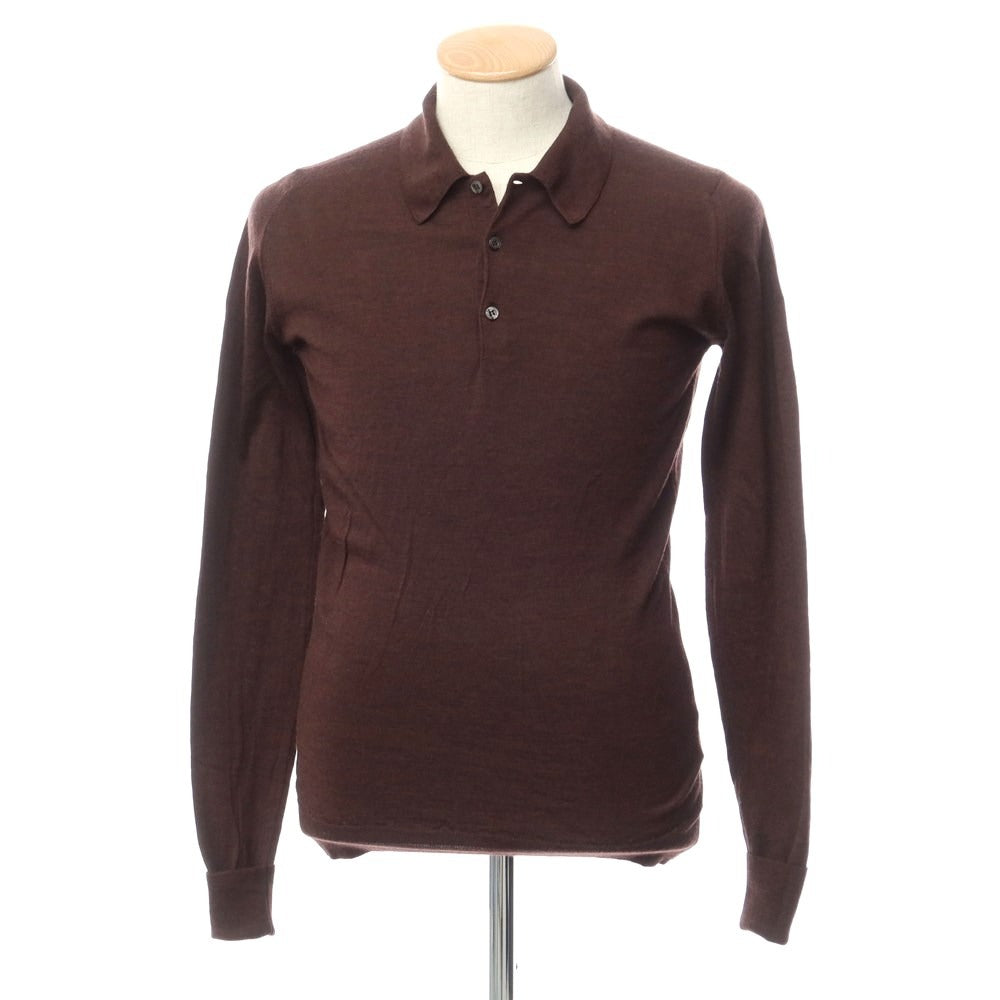 【中古】ジョンスメドレー JOHN SMEDLEY ウール ポロニット ブラウン【サイズS】【BRW】【A/W】【状態ランクB】【メンズ】【768790】
