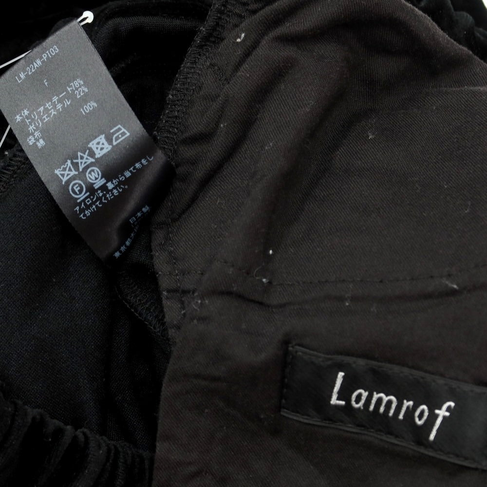 [Used] LAMROF 2022 Autumn/Winter Velour Easy Pants Black [Size F] [BLK] [A/W] [Condition Rank B] ​​[Men&