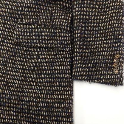 [Used] LARDINI wool alpaca mohair Chesterfield coat
 Dark brown x navy [Size 46] [BRW] [A/W] [Condition Rank C] [Men&