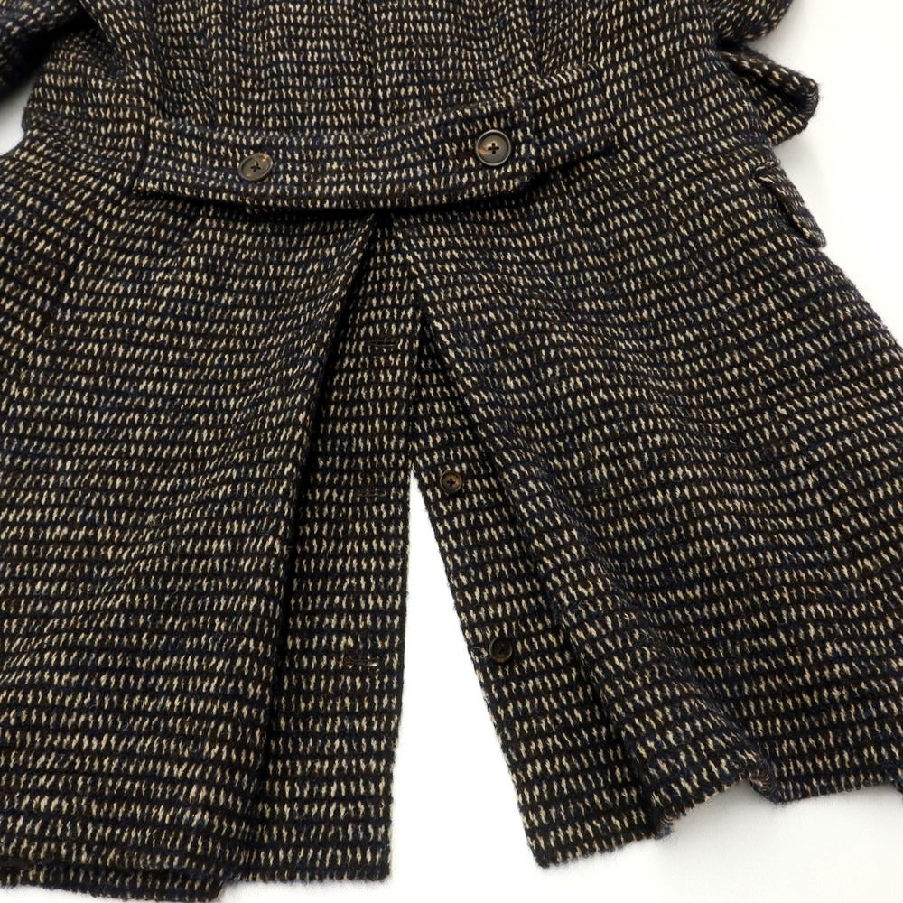 [Used] LARDINI wool alpaca mohair Chesterfield coat
 Dark brown x navy [Size 46] [BRW] [A/W] [Condition Rank C] [Men&