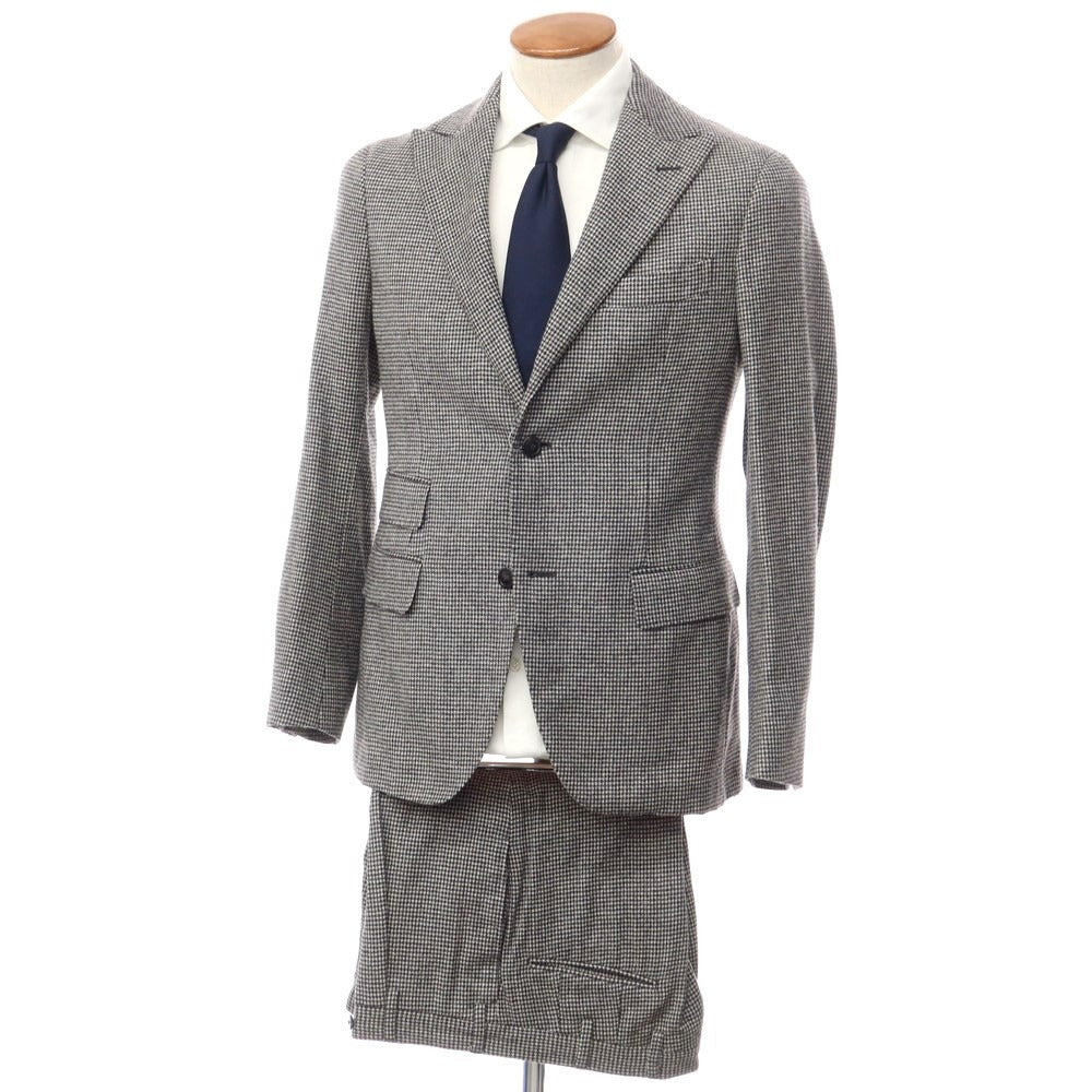 [Used] THE GIGI wool houndstooth set-up 2 button suit grey [46] [Condition rank B] ​​[Men&