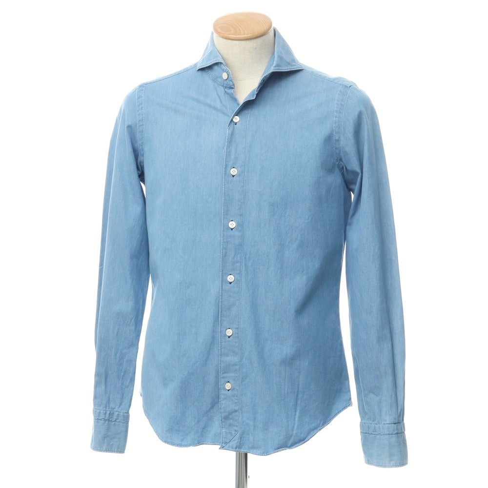 [Used] Finamore Cotton Cutaway Shirt Blue [Size 38] [BLU] [S/S/A/W] [Condition Rank C] [Men&
