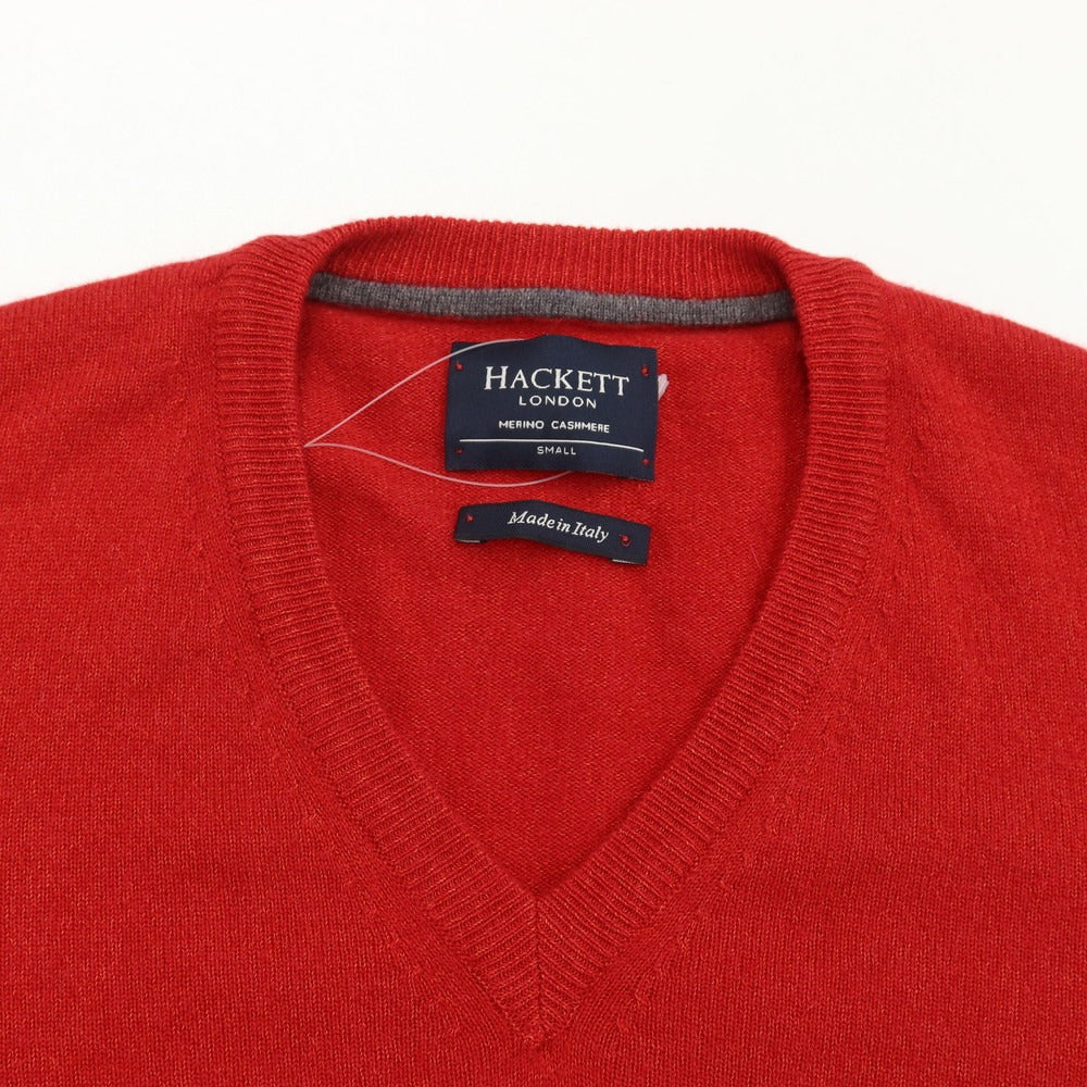 [Used] Hackett London Wool Cashmere V-neck Pullover Knit Red [Size S] [RED] [A/W] [Condition Rank C] [Men&