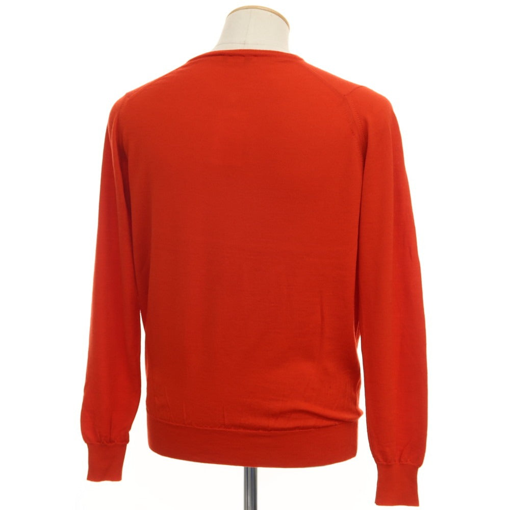 [Used] John Smedley Wool V-neck pullover knit orange red [Size S] [RED] [A/W] [Condition Rank C] [Men&