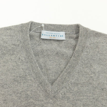 [Used] BALLANTYNE Cashmere V-neck pullover knit, light grey [Size 46] [GRY] [A/W] [Condition Rank C] [Men&