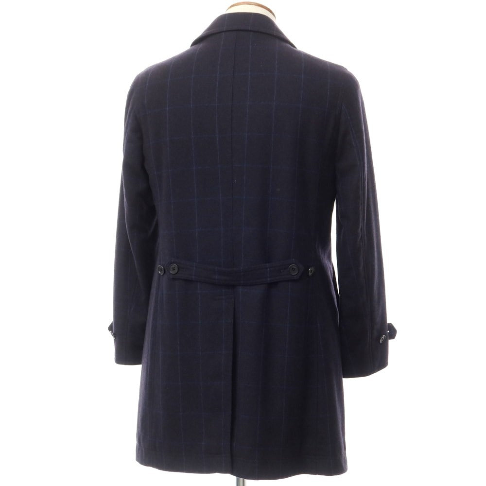 [Used] Paul Smith Wool Check Balmac Coat
 Navy x Blue [Size M] [NVY] [A/W] [Condition Rank B] ​​[Men&