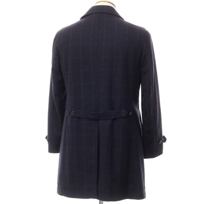 [Used] Paul Smith Wool Check Balmac Coat
 Navy x Blue [Size M] [NVY] [A/W] [Condition Rank B] ​​[Men&