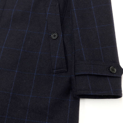 [Used] Paul Smith Wool Check Balmac Coat
 Navy x Blue [Size M] [NVY] [A/W] [Condition Rank B] ​​[Men&