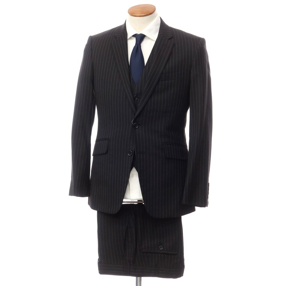 [Used] TAKEO KIKUCHI Polyester wool three-piece set up two-button suit Black [2] [Condition rank C] [Men&