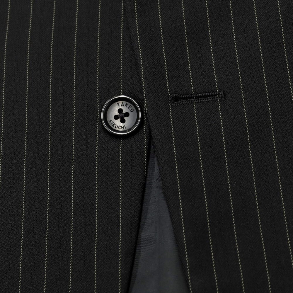 [Used] TAKEO KIKUCHI Polyester wool three-piece set up two-button suit Black [2] [Condition rank C] [Men&