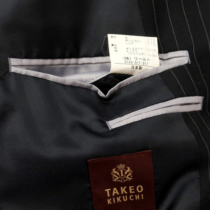 [Used] TAKEO KIKUCHI Polyester wool three-piece set up two-button suit Black [2] [Condition rank C] [Men&