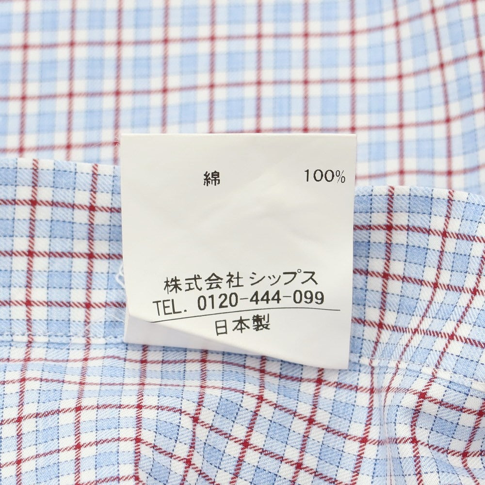 [Used] SHIPS Cotton Check Button-down Shirt Blue x Bordeaux [Size 38] [BLU] [S/S/A/W] [Condition Rank C] [Men&