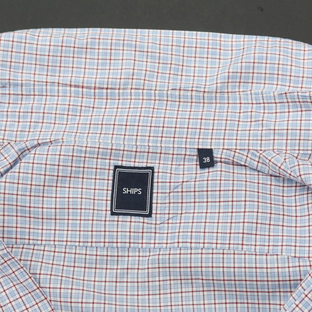 [Used] SHIPS Cotton Check Button-down Shirt Blue x Bordeaux [Size 38] [BLU] [S/S/A/W] [Condition Rank C] [Men&