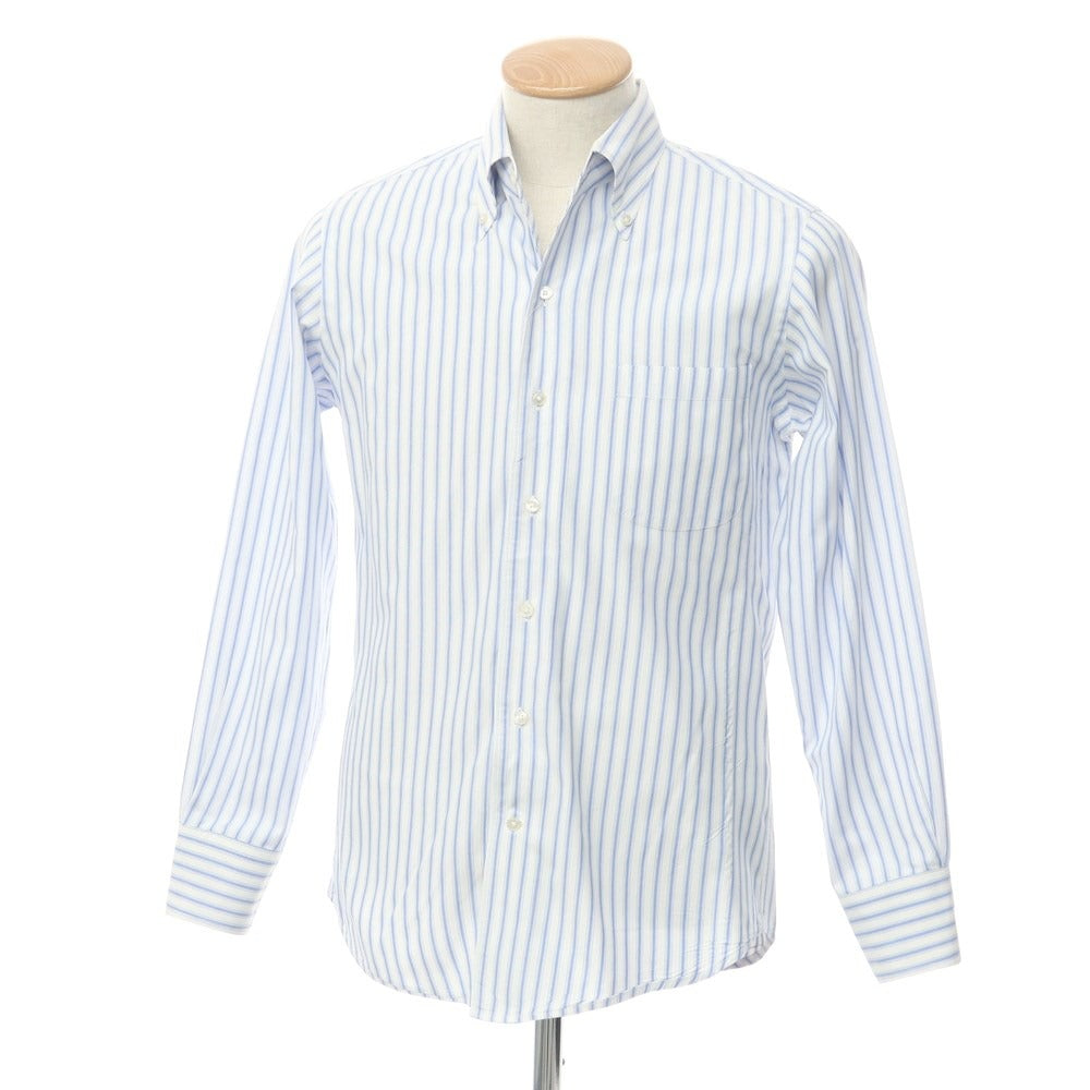 [Used] SHIPS Cotton Button-down Striped Dress Shirt White x Blue [Size 38] [WHT] [S/S/A/W] [Condition Rank C] [Men&