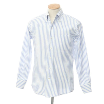 [Used] SHIPS Cotton Button-down Striped Dress Shirt White x Blue [Size 38] [WHT] [S/S/A/W] [Condition Rank C] [Men&