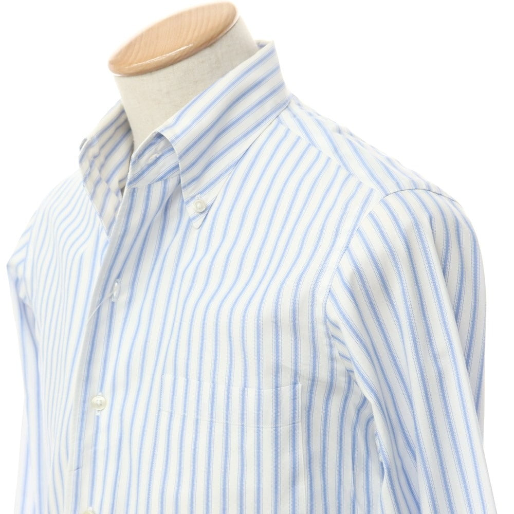 [Used] SHIPS Cotton Button-down Striped Dress Shirt White x Blue [Size 38] [WHT] [S/S/A/W] [Condition Rank C] [Men&