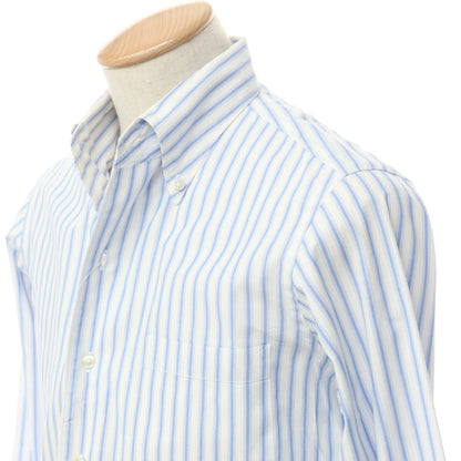 [Used] SHIPS Cotton Button-down Striped Dress Shirt White x Blue [Size 38] [WHT] [S/S/A/W] [Condition Rank C] [Men&