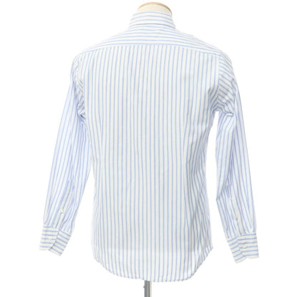 [Used] SHIPS Cotton Button-down Striped Dress Shirt White x Blue [Size 38] [WHT] [S/S/A/W] [Condition Rank C] [Men&
