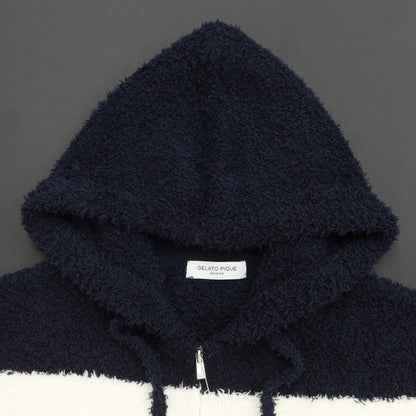 [Used] [Unused] GELATO PIQUE HOMME Polyester Fleece Zip Hoodie Navy x White [Size L] [NVY] [S/S/A/W] [Condition Rank S] [Men&